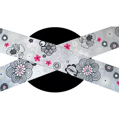 1 paire x lacets larges satin Japon gris