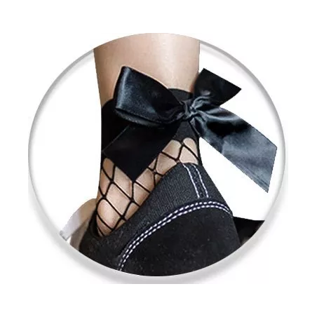Chaussettes résille noire avec noeud pour vos jolis pieds