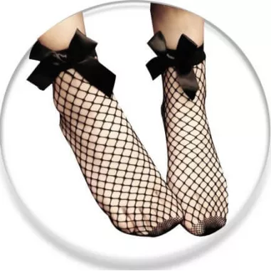 Chaussettes résille noire avec noeud pour vos jolis pieds