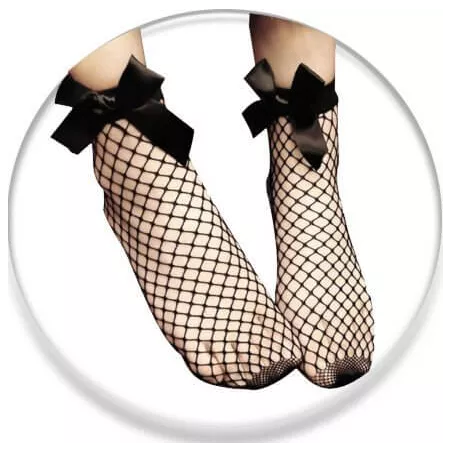 Chaussettes résille noire avec noeud pour vos jolis pieds