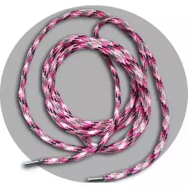 Lacets paracorde rose, gris, blanc & noir pour vos chaussures