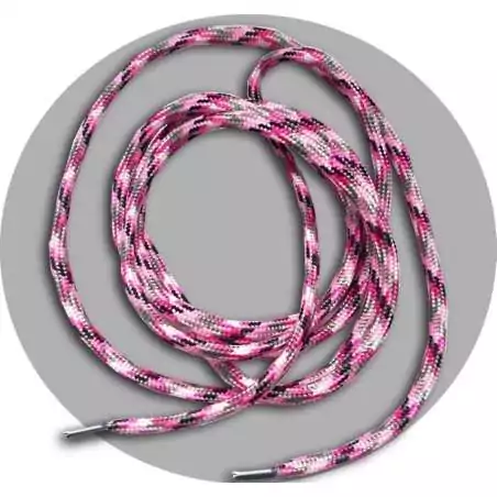 Lacets paracorde rose, gris, blanc & noir pour vos chaussures Lacets paracorde rose, gris, blanc & noir pour vos chaussures