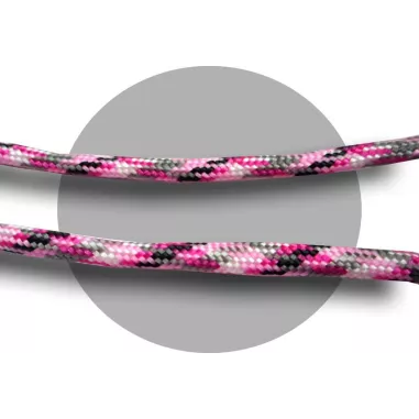 1 paire x lacets ronds paracorde rose & gris & noir