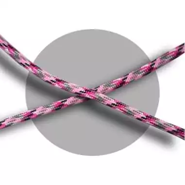 Lacets paracorde rose, gris, blanc & noir pour vos chaussures