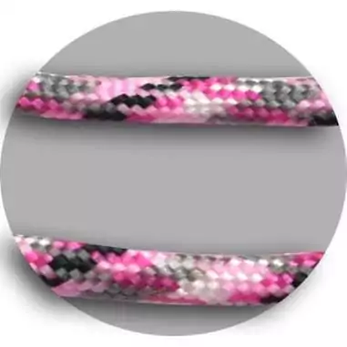 Lacets paracorde rose, gris, blanc & noir pour vos chaussures