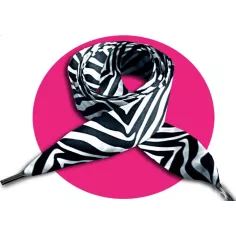 Lacets satin large zèbre noir &nbsp;& blanc pour vos chaussures