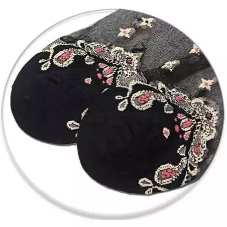 Chaussettes transparentes / noires à motifs pour vos jolis pieds