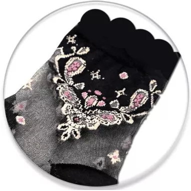 Chaussettes&nbsp;transparentes&nbsp;/ noires à motifs pour vos…