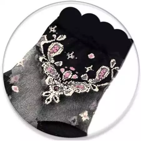 Chaussettes transparentes / noires à motifs pour vos jolis pieds