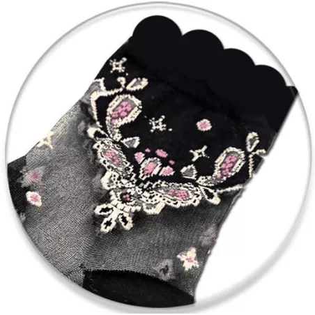Chaussettes&nbsp;transparentes&nbsp;/ noires à motifs pour vos…