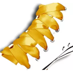 Lacets en satin&nbsp;jaune moutarde. pour vos chaussures