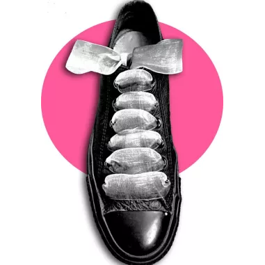 Lacets organdi dégradé de gris à noir. pour vos chaussures