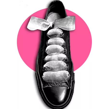 Lacets organdi dégradé de gris à noir. pour vos chaussures