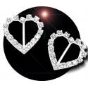 Set 2 décorations de lacets coeurs en diamants