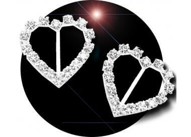 1 paire x ​décorations de lacets métal coeur & diamants