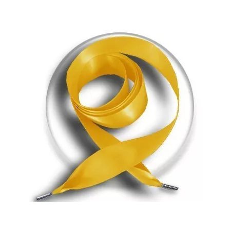 Lacets larges en satin moutarde pour vos chaussures