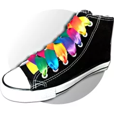 Lacets larges satin multicolore pour vos chaussures