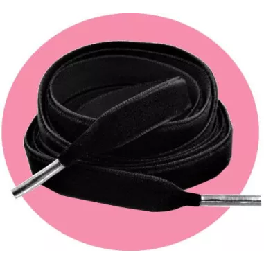 Lacets fins en velours noir pour vos chaussures