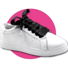 Lacets larges en satin noir&nbsp; pour vos chaussures 2