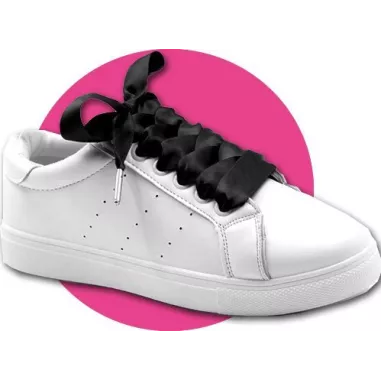 Lacets de chaussures larges satin saumon, créés sur mesure