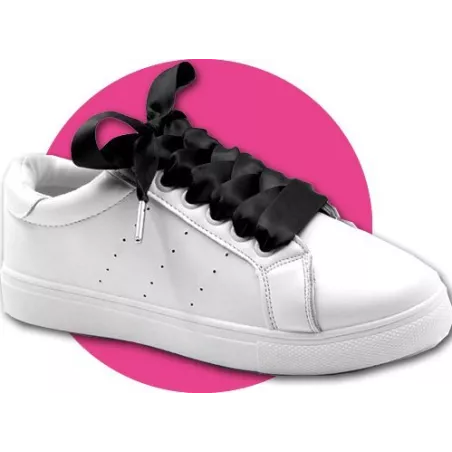 Lacets de chaussures larges satin saumon, créés sur mesure