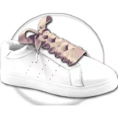 Lacets larges en satin nude pour vos chaussures 2