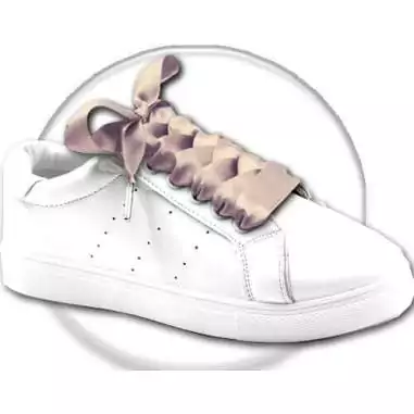 Lacets larges en satin nude pour vos chaussures