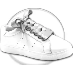 Lacets satin large en gris perle pour vos chaussures 2