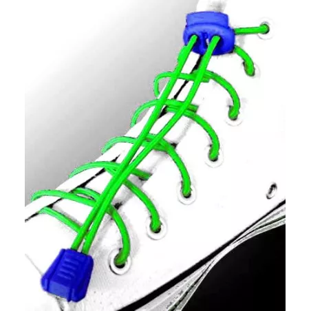 Lacets élastiques verts fluos-sans noeuds-autobloquants-Ach…