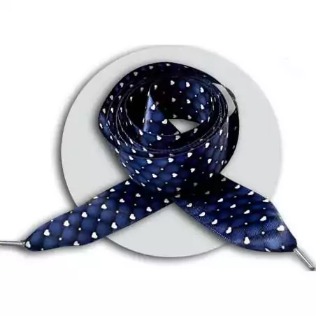 Lacets satin effet doudoune & coeurs : 2 coloris pour vos chaussures