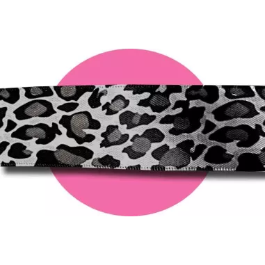 Lacets satin large gris panthère pour vos chaussures