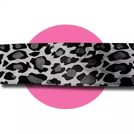 Lacets satin large gris panthère pour vos chaussures Lacets satin large gris panthère pour vos chaussures