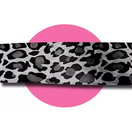 Lacets satin large gris panthère pour vos chaussures