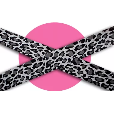 Lacets satin large gris panthère pour vos chaussures