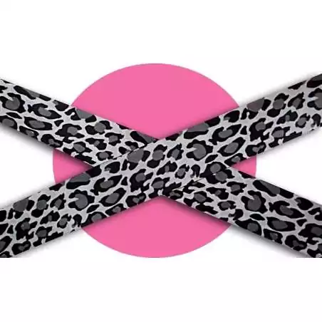 Lacets satin large gris panthère pour vos chaussures Lacets satin large gris panthère pour vos chaussures