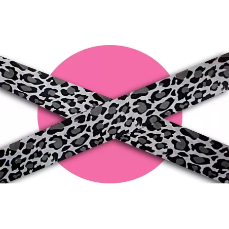 Lacets satin large gris panthère pour vos chaussures