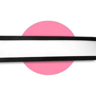 Lacets en satin large&nbsp;blanc gansé noir pour vos chaussures