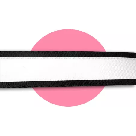 Lacets en satin large&nbsp;blanc gansé noir pour vos chaussures