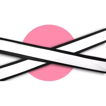 Lacets en satin large&nbsp;blanc gansé noir pour vos chaussures