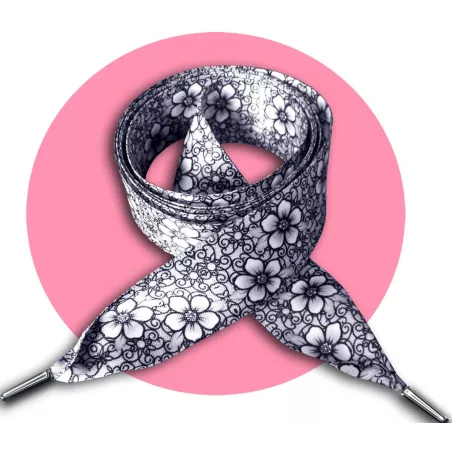 Lacets de chaussures larges satin dentelle…