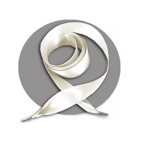 Lacets larges en satin blanc&nbsp;cassé pour vos chaussures