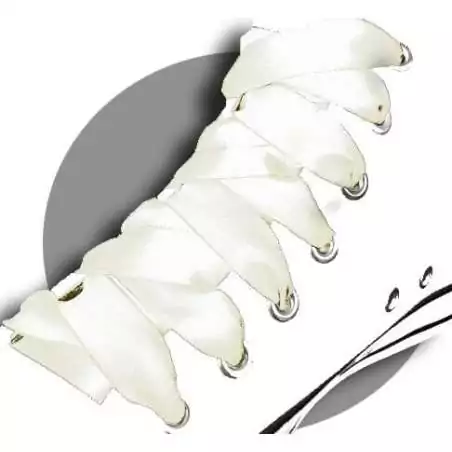 Lacets en satin blanc cassé pour vos chaussures