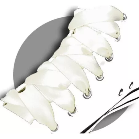 Lacets en satin blanc&nbsp;cassé pour vos chaussures