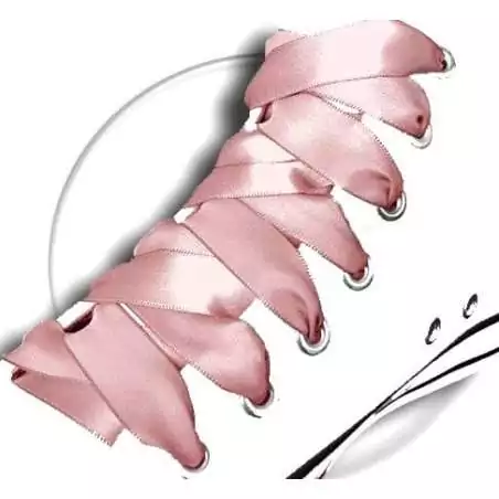 Lacets en satin nude rosé pour vos chaussures