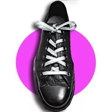 Lacets argentés pailletés pour vos chaussures