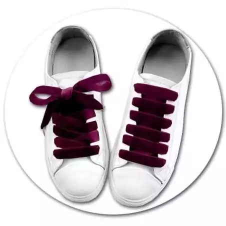 Lacets velours bordeaux pour vos chaussures