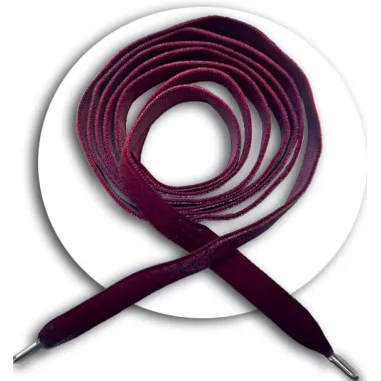 Lacets velours bordeaux pour vos chaussures