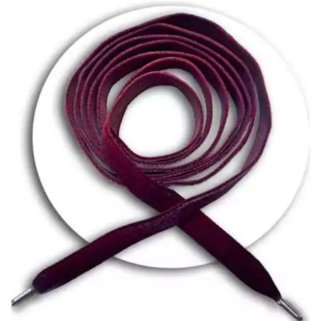 Lacets velours bordeaux pour vos chaussures