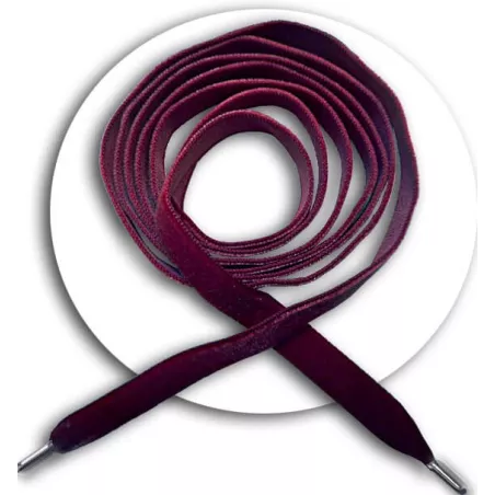 Lacets velours bordeaux pour vos chaussures