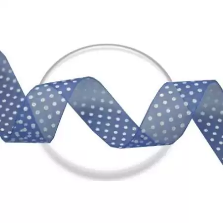 Lacets ruban bleu marine plumetis blanc pour vos chaussures Lacets ruban bleu marine plumetis blanc pour vos chaussures